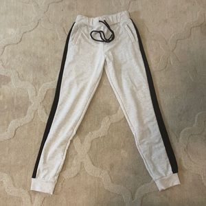 WORN ONCE heather grey jogger with black stripe